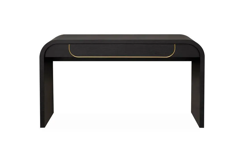 1.4m Console Table - Textured Espresso Black