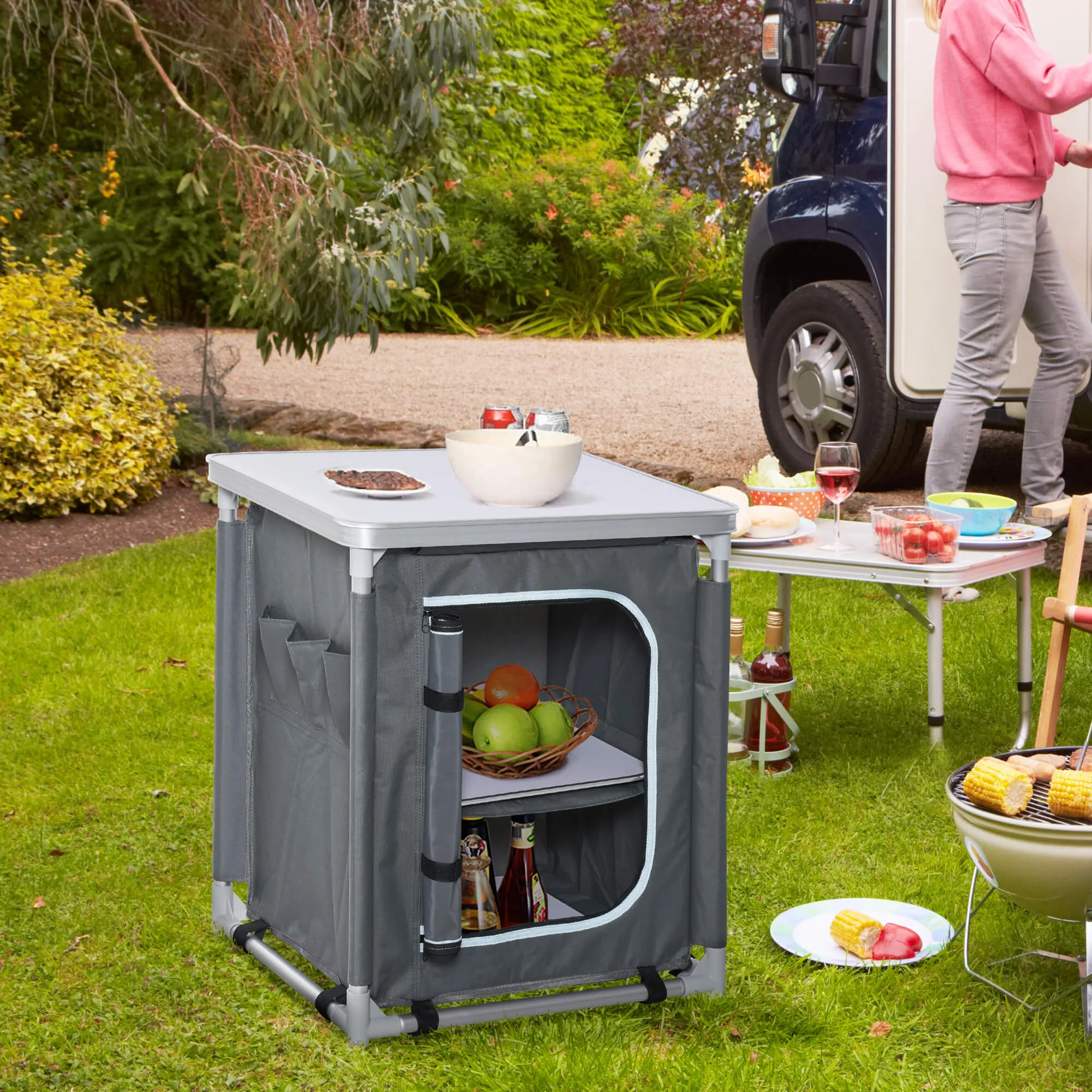 2-Shelf Camping Kitchen Station