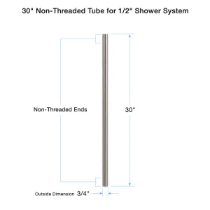 30" Non-Threaded Tube for 1/2" Shower System 88.10.217