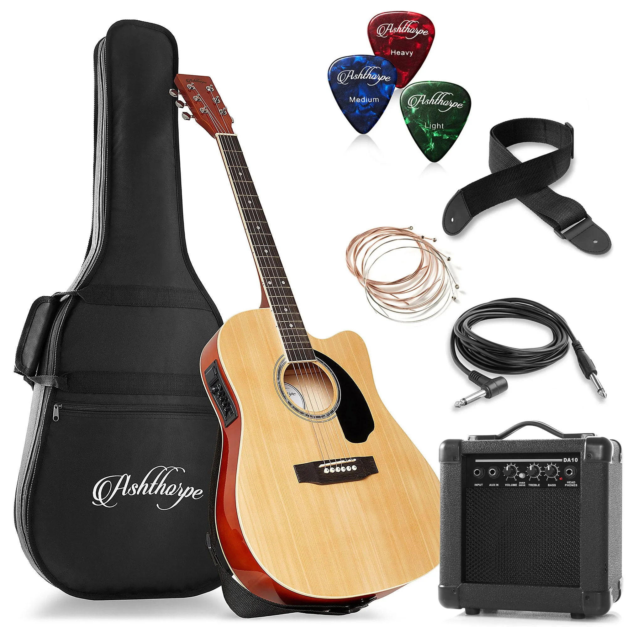 41-inch Thinline Cutaway Acoustic-Electric Guitar with 10 Watt Amp