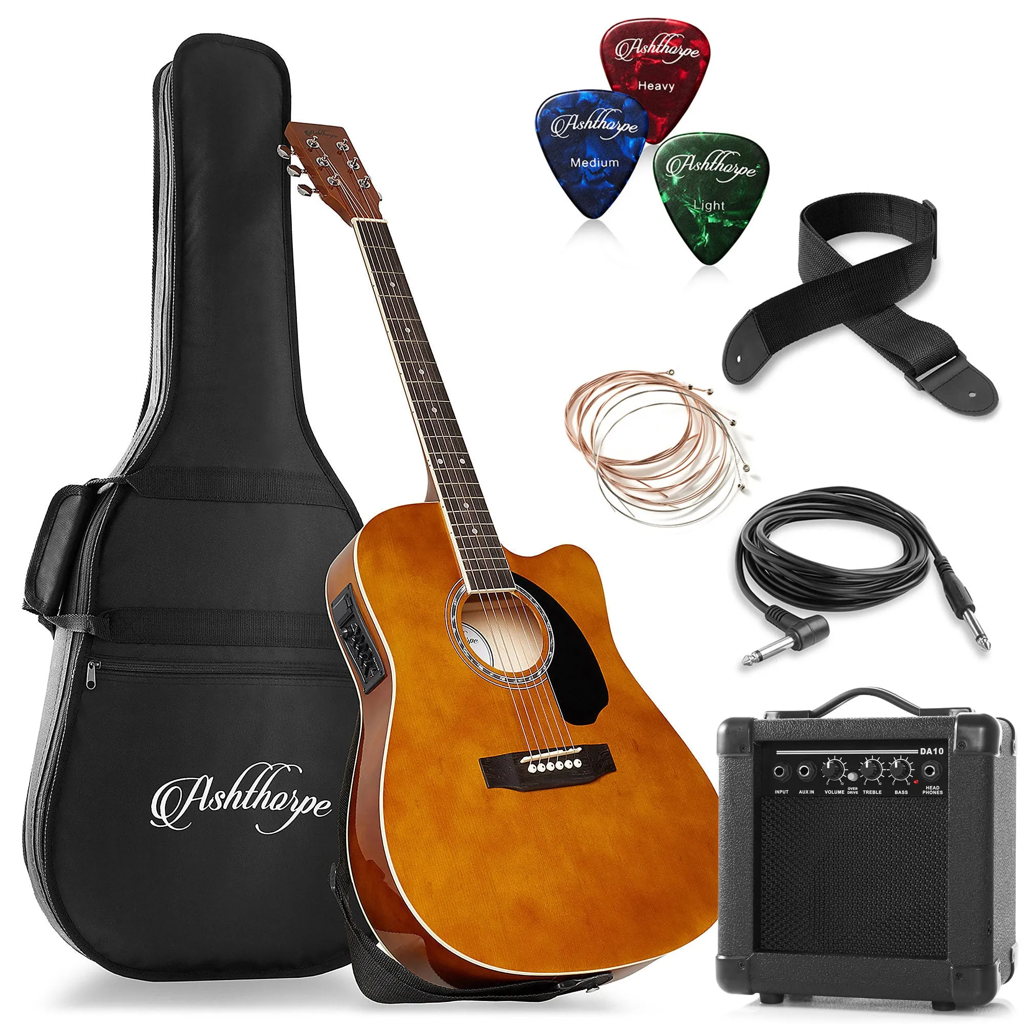 41-inch Thinline Cutaway Acoustic-Electric Guitar with 10 Watt Amp