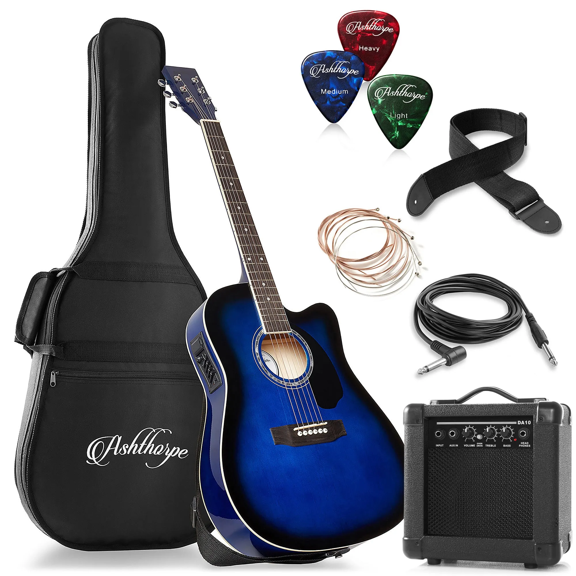 41-inch Thinline Cutaway Acoustic-Electric Guitar with 10 Watt Amp