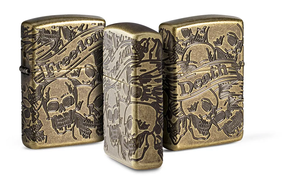 Armor® Freedom Skull Antique Brass