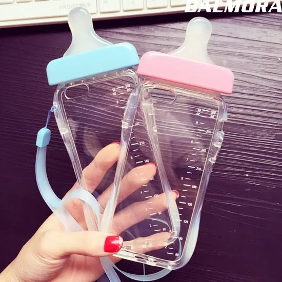 BALMORA Pacifiers Baby Bottle Clear Phone Case For iPhone 6 6S 6plus 6sp 5 5S SE 5C Soft Silicone Back Cover For iPhone 7 8 plus