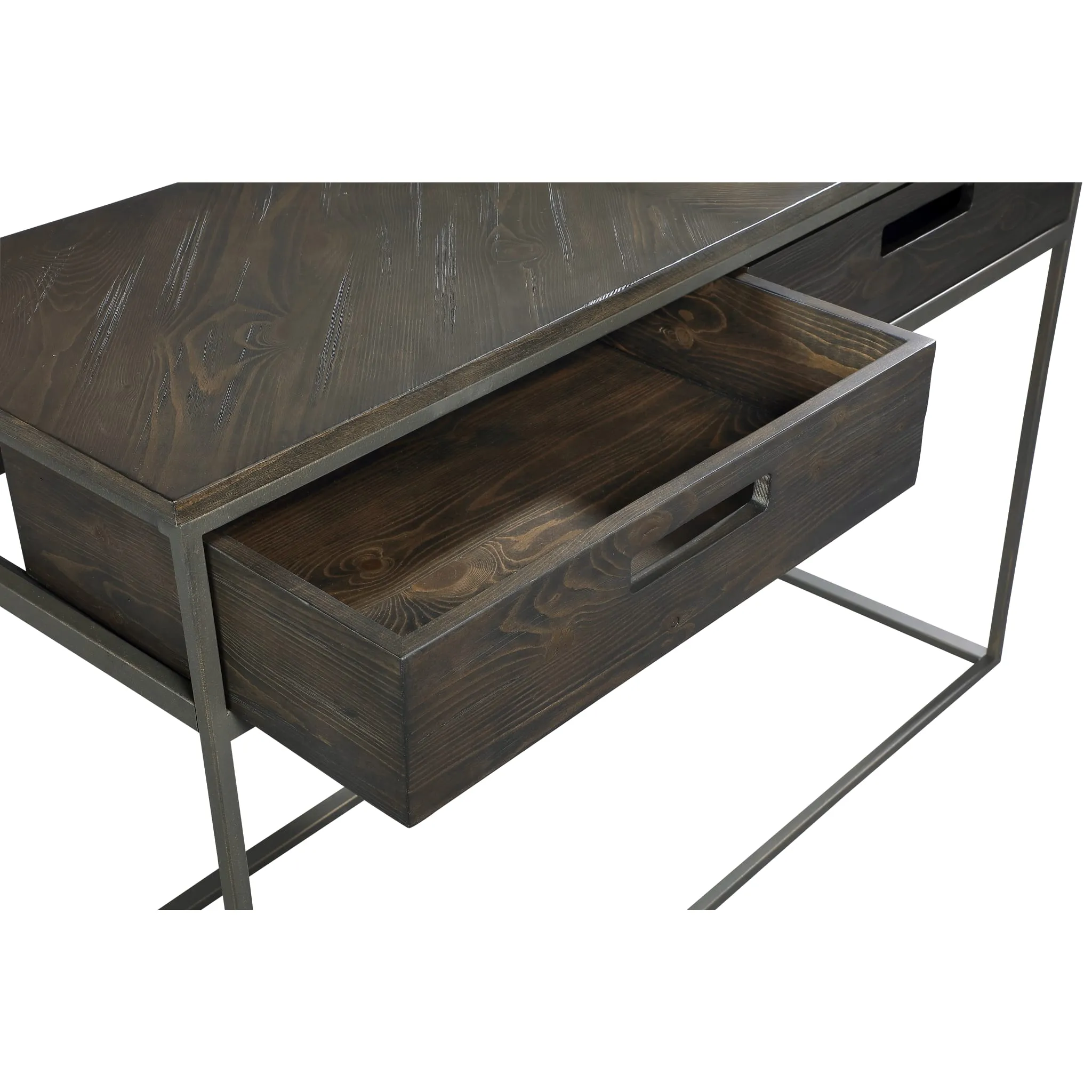 Bradley Two-Drawer Console Table in Double Fudge