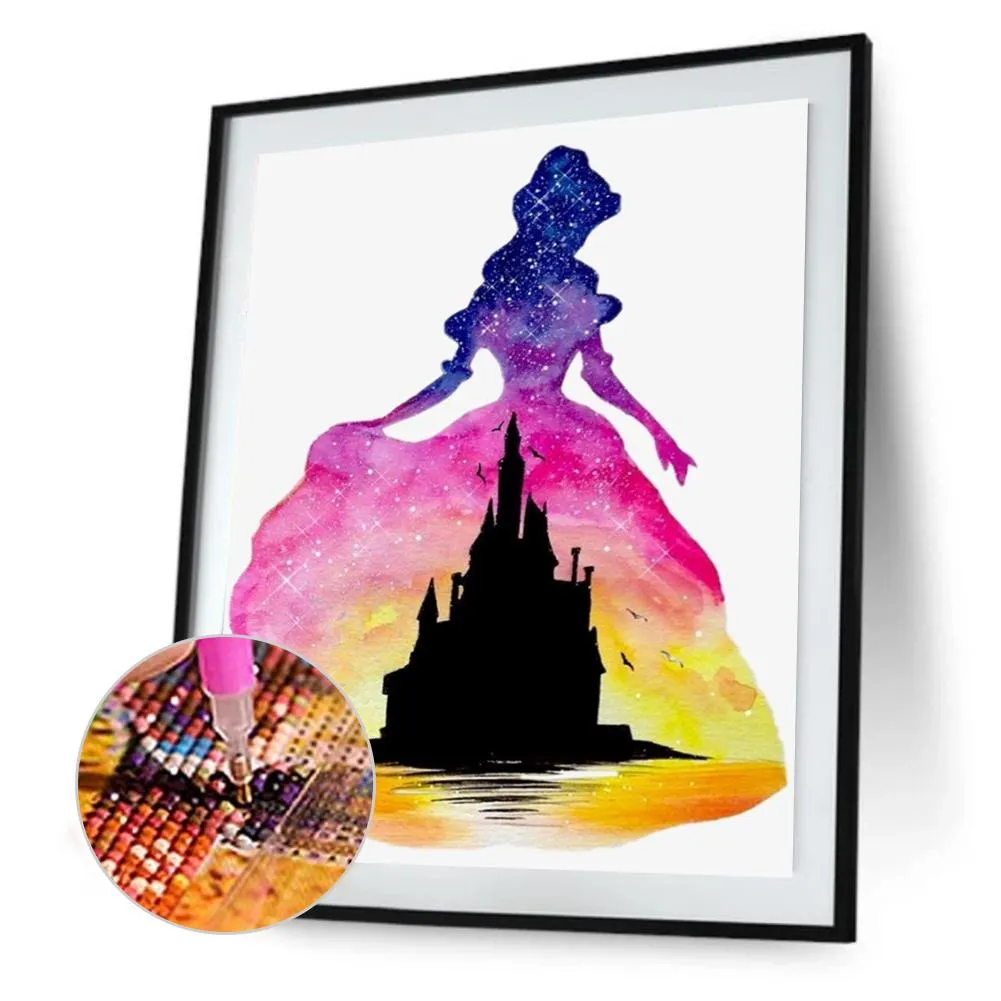 Cartoon Princess Castle - Full Round Diamond - 30x40cm