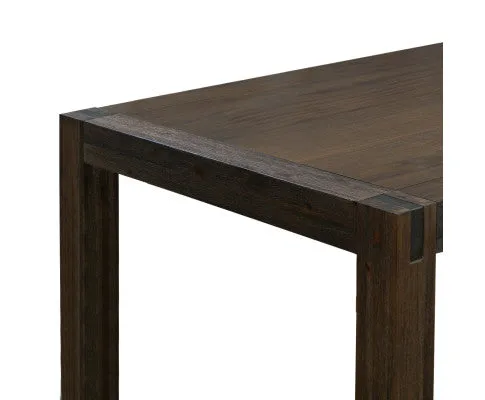 Dining Table 180cm Medium Size with Solid Acacia Wooden Base in Chocolate Colour