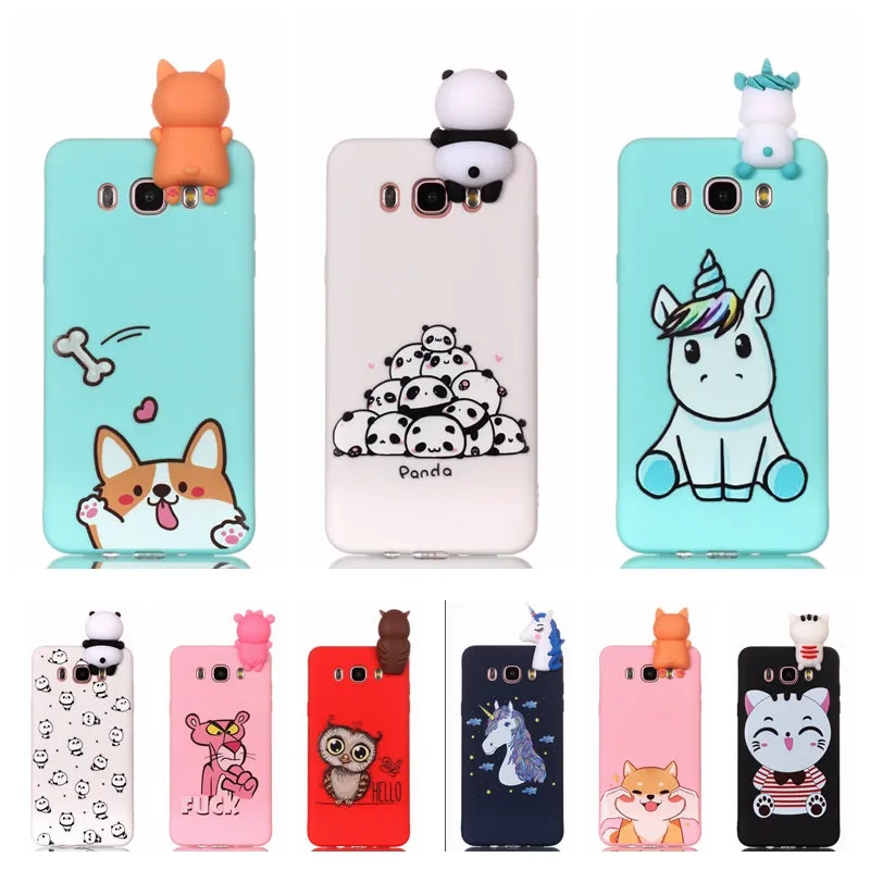 etui for Samsung Galaxy J5 2016 j510 Phone Case 3D Unicorn Panda Dog Silicone Case Cover on sFor Coque Samsung J5 J3 J7 J Cases