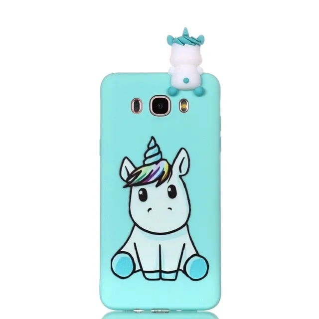 etui for Samsung Galaxy J5 2016 j510 Phone Case 3D Unicorn Panda Dog Silicone Case Cover on sFor Coque Samsung J5 J3 J7 J Cases