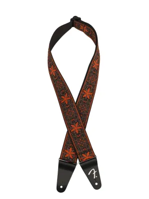 Fender Pasadena Woven Strap, Orange Wallflower, 2"