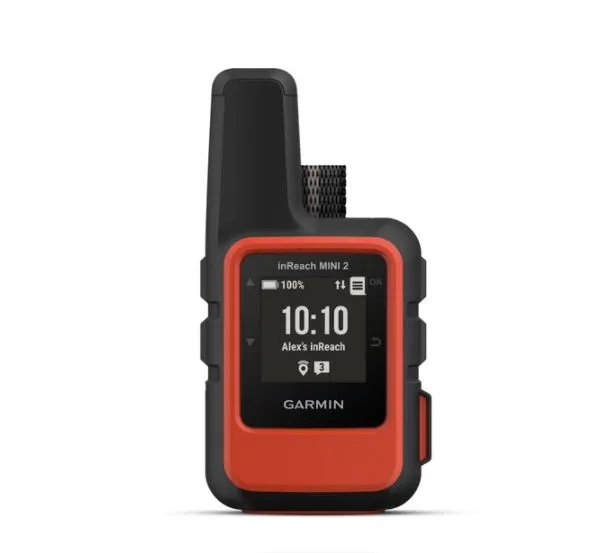 Garmin inReach Mini 2 Satellite Communicator (Flame Red) with Power Adapters