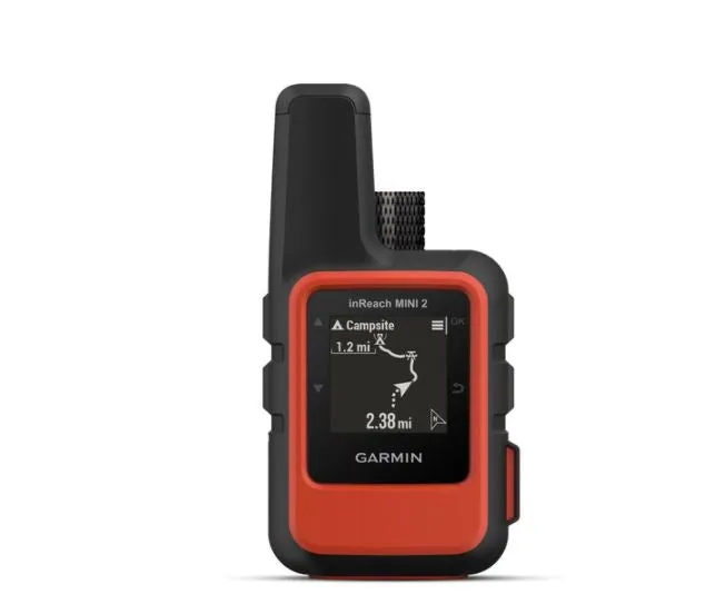 Garmin inReach Mini 2 Satellite Communicator (Flame Red) with Power Adapters