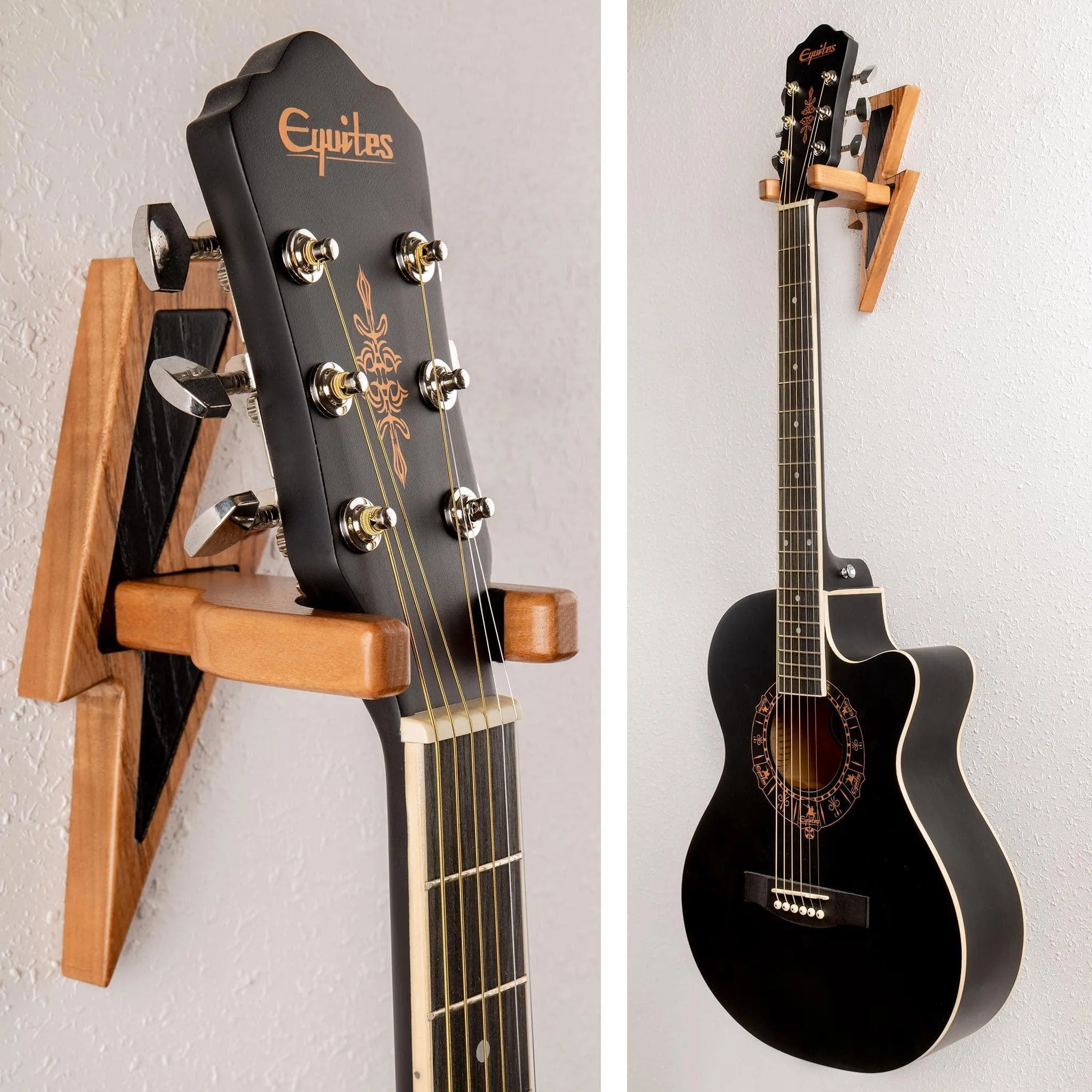 Guitar Holder Wall Mount Ash Wood Guitar Hanger Hook Stand Rack Hardwood Beige