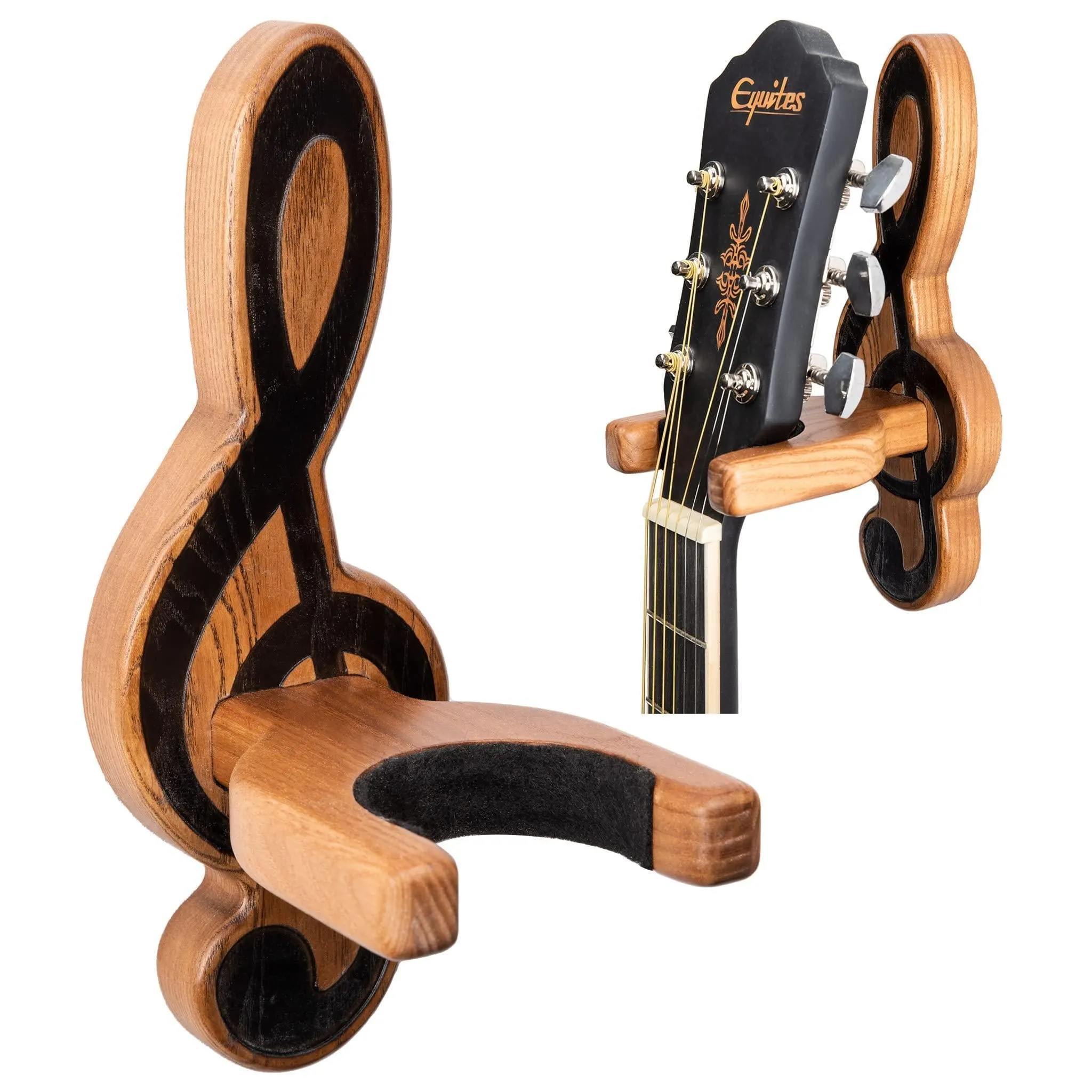 Guitar Holder Wall Mount Ash Wood Wooden Guitar Hanger Hook Stand Rack