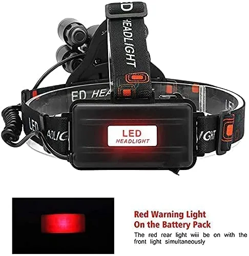 Headlamp LED Light, USB, Lighter And 120v Rechargeable Waterproof 12000 Lumen Ultra Bright 5 LED 4 Modes #6970