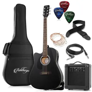 Left-Handed 41-inch Thinline Cutaway Acoustic-Electric Guitar with 10 Watt Amp