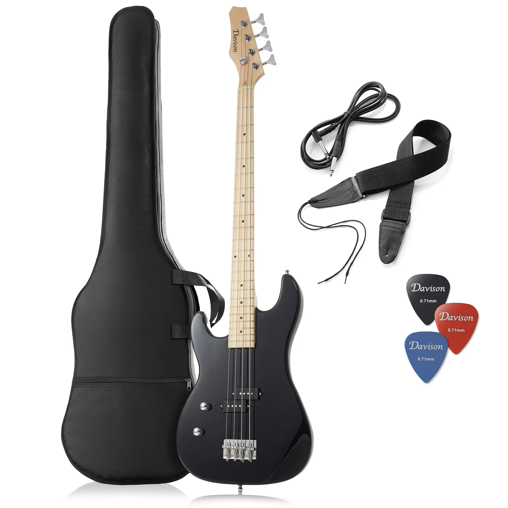 Left Handed Electric Bass Guitar - Beginner Kit w/ Gig Bag