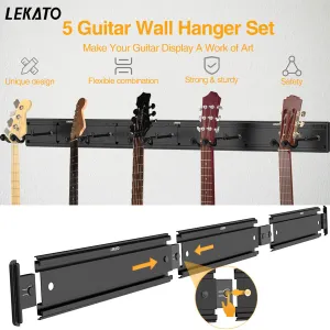 LEKATO Guitar Hangers 5 Adjustable Wall Mount Safety Bracket