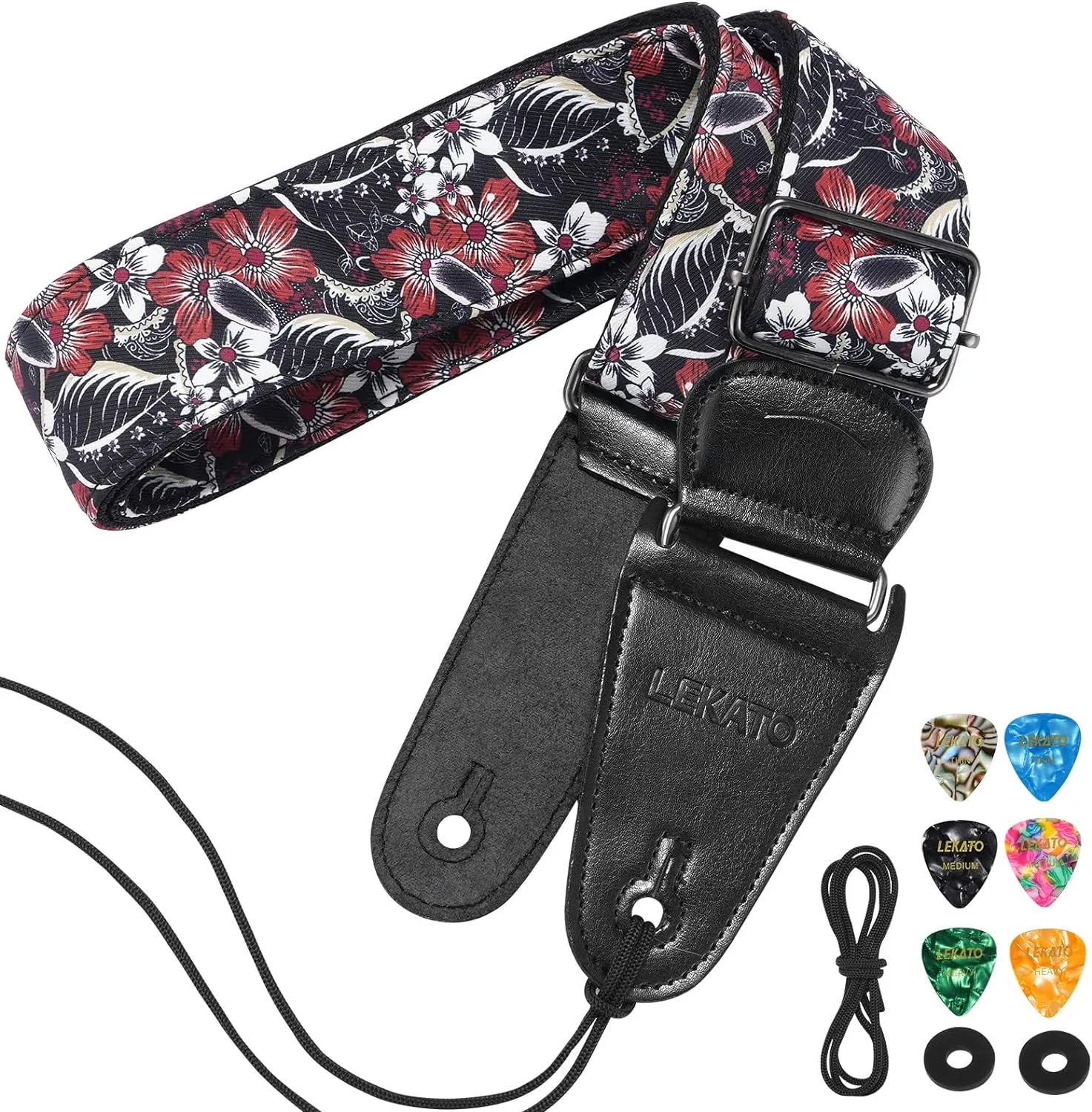 LEKATO LGS-9 Adjustable 2.5" Wide Guitar Patterned Straps