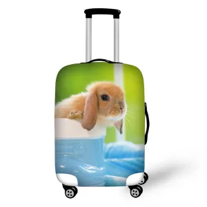 Meng pet small animals print travel luggage suitcase protective cover stretch waterproof portable luggage covers rain cover