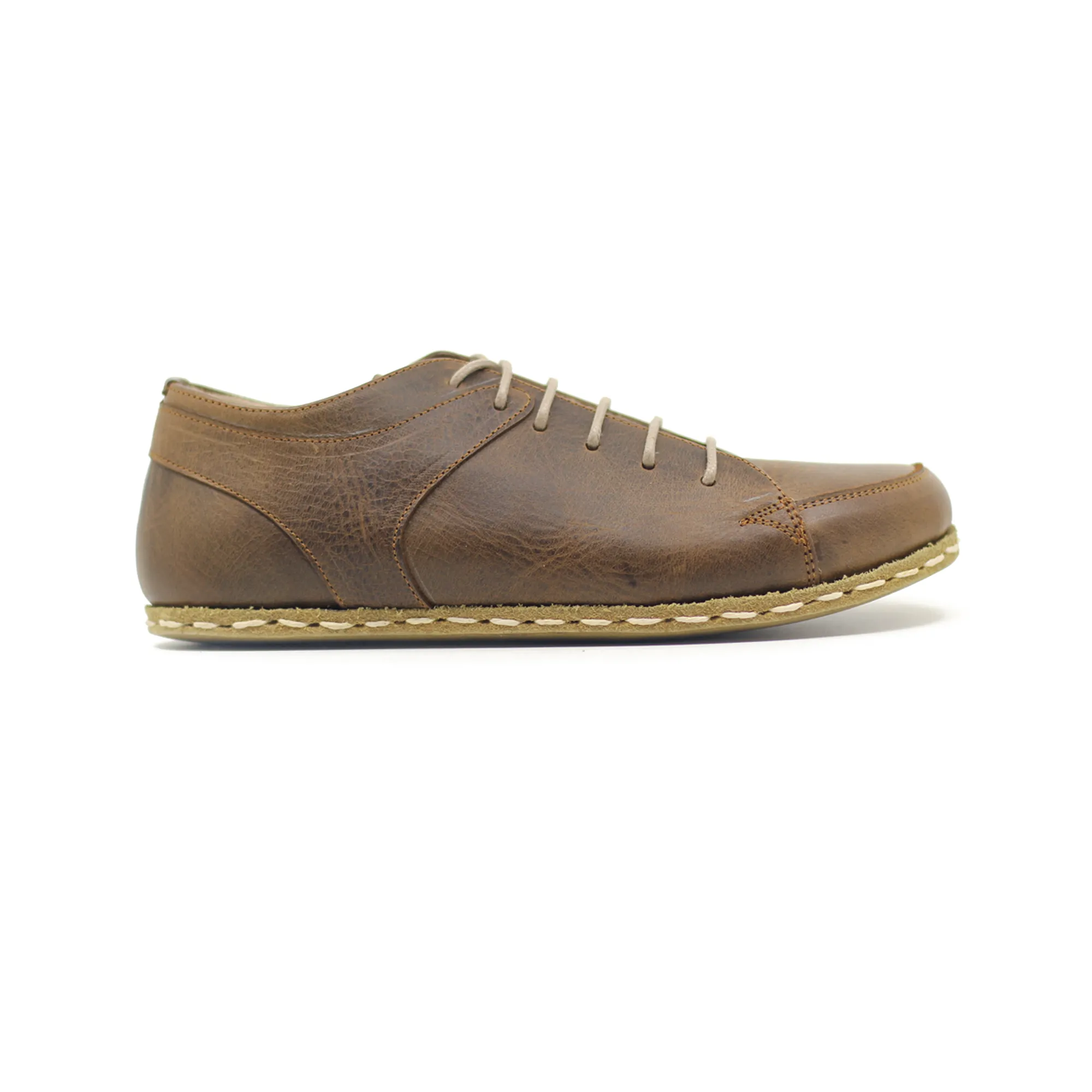 Men's Copper Rivet Earthing Leather Sneaker in New Classic Brown