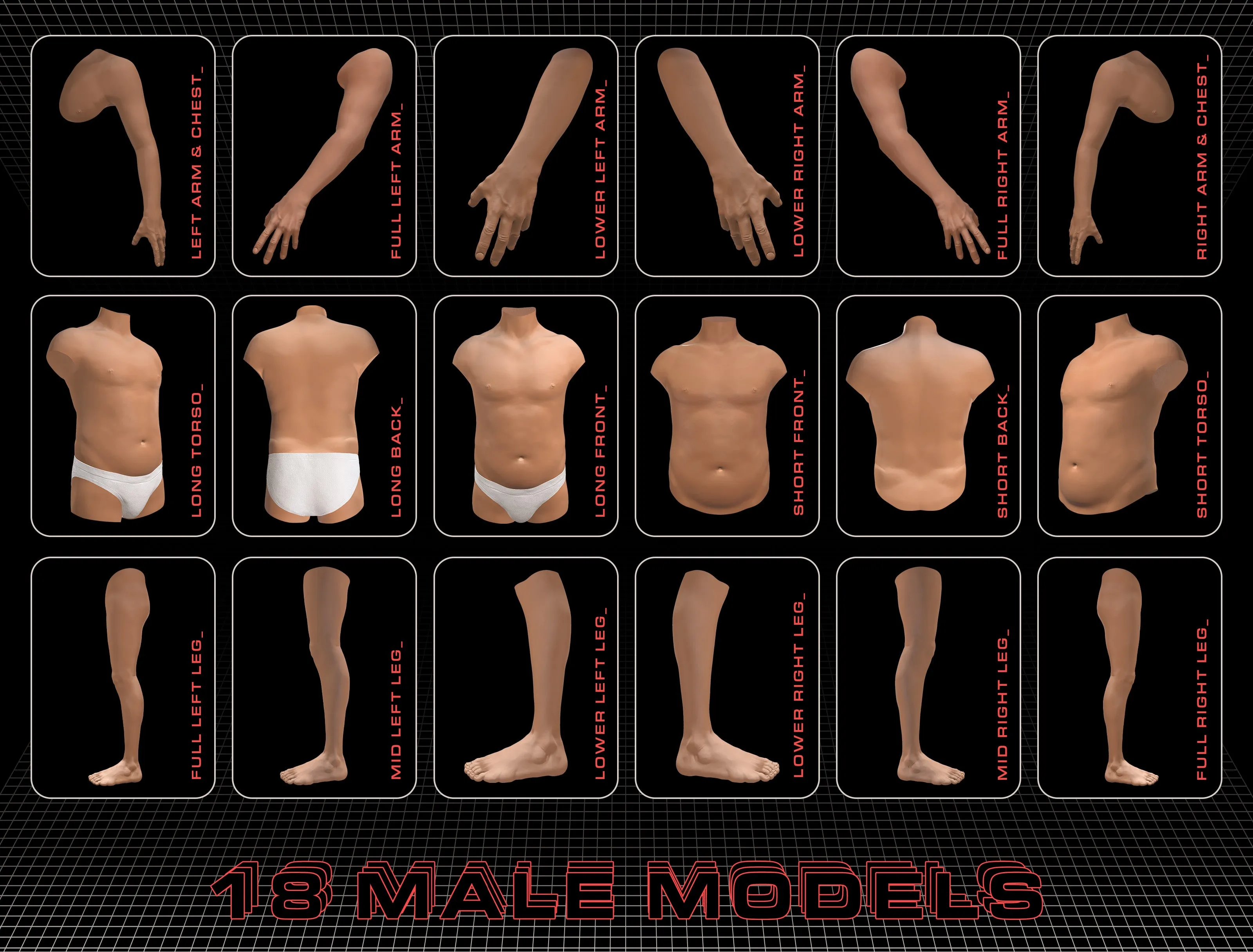 Model Humans: Advanced 3D Body Parts