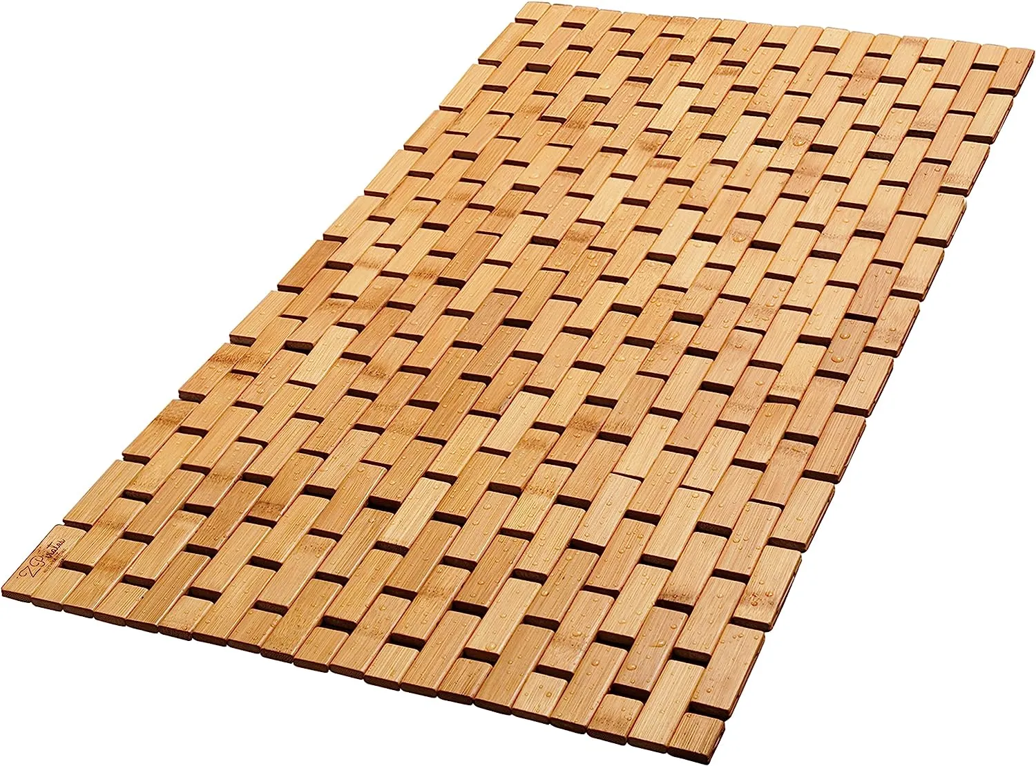 Natural Bamboo Wood Bath Mat, Wooden Door Mat