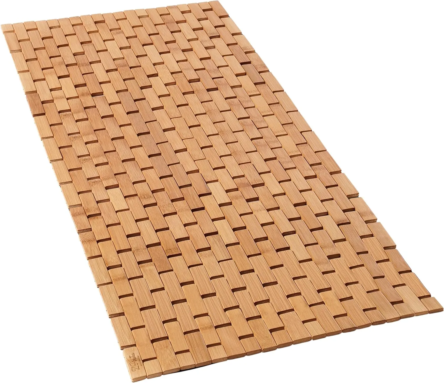 Natural Bamboo Wood Bath Mat, Wooden Door Mat