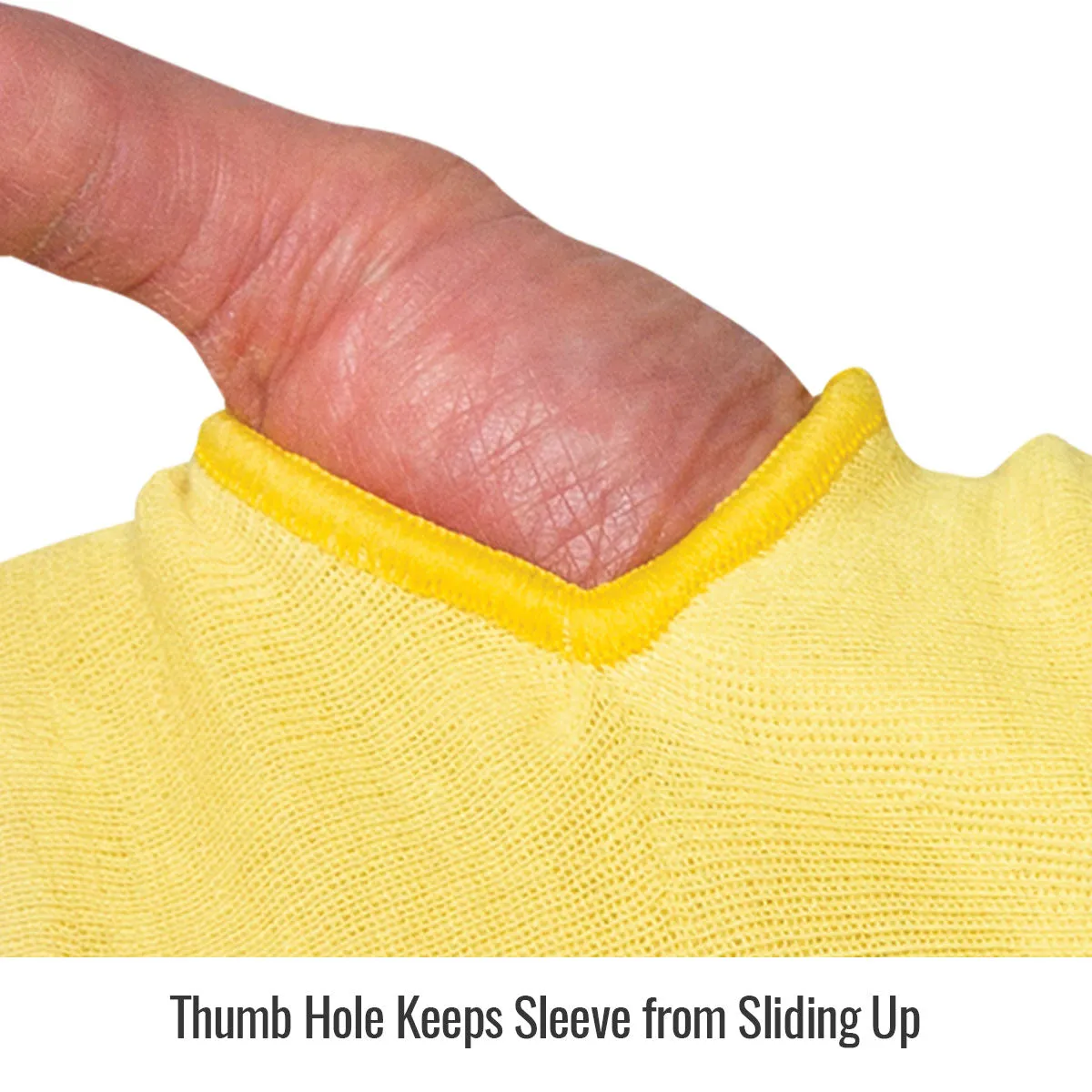 Revco KS-23T-YL 23" Yellow DuPont™ Kevlar® Knit A3 Cut Resistant Sleeves w/ Thumb Slot (1 Pair)