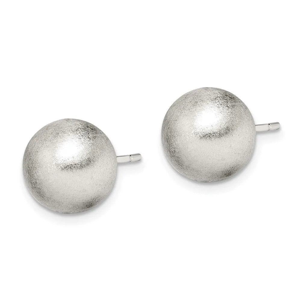 Sterling Silver Polished 10mm Laser-cut Post Earrings