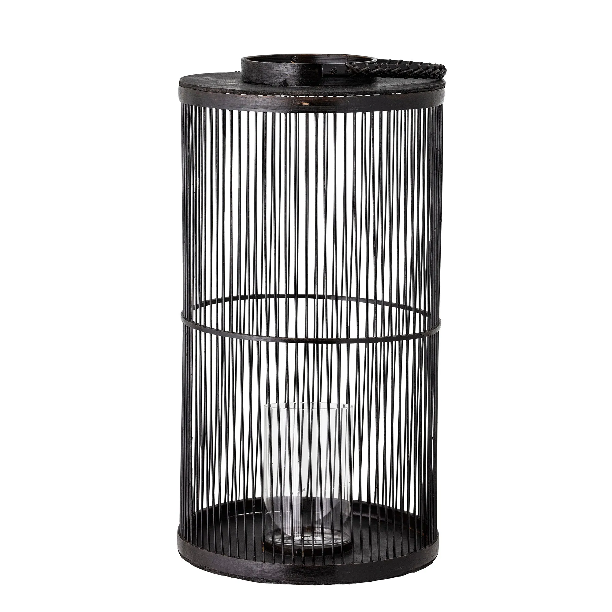 Tall Black Bamboo Lantern