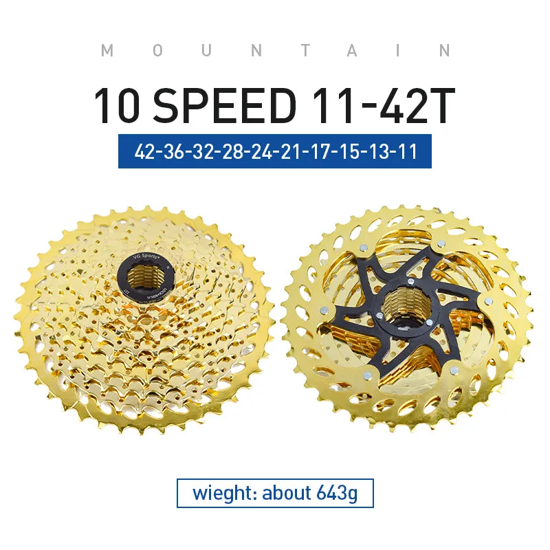 VG Sports Gold 8/9/10/11 Speed Steel Bicycle Cassette