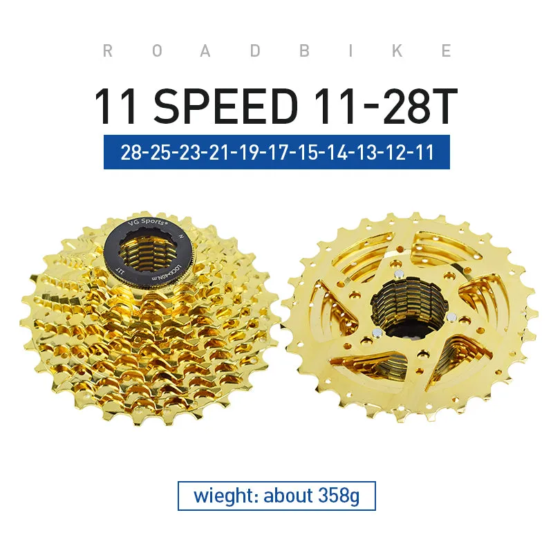 VG Sports Gold 8/9/10/11 Speed Steel Bicycle Cassette