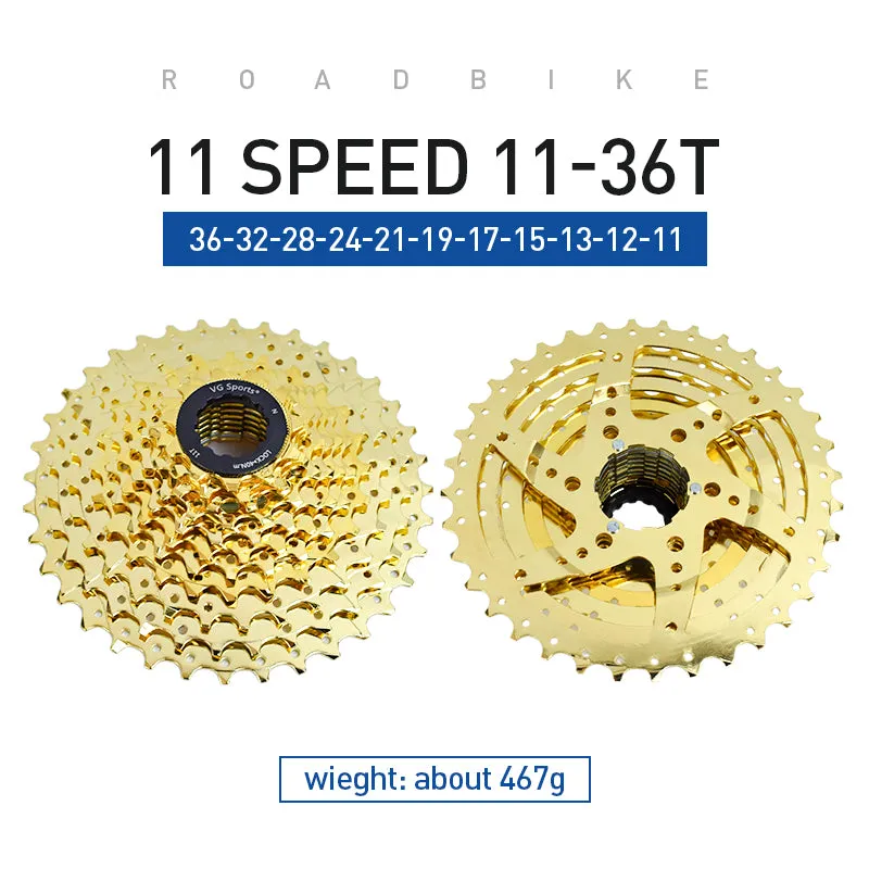 VG Sports Gold 8/9/10/11 Speed Steel Bicycle Cassette