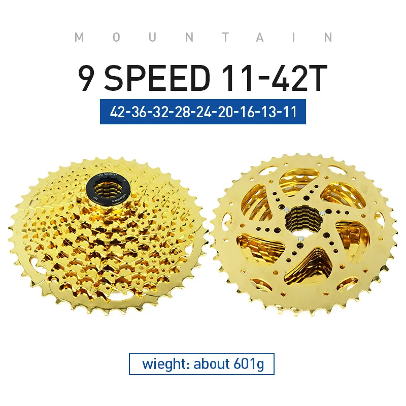 VG Sports Gold 8/9/10/11 Speed Steel Bicycle Cassette