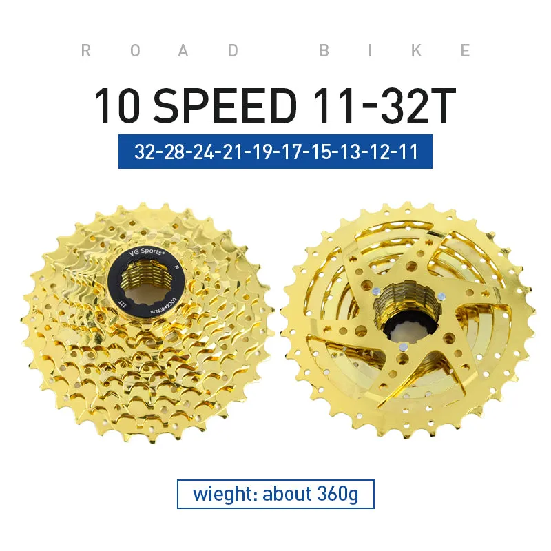 VG Sports Gold 8/9/10/11 Speed Steel Bicycle Cassette