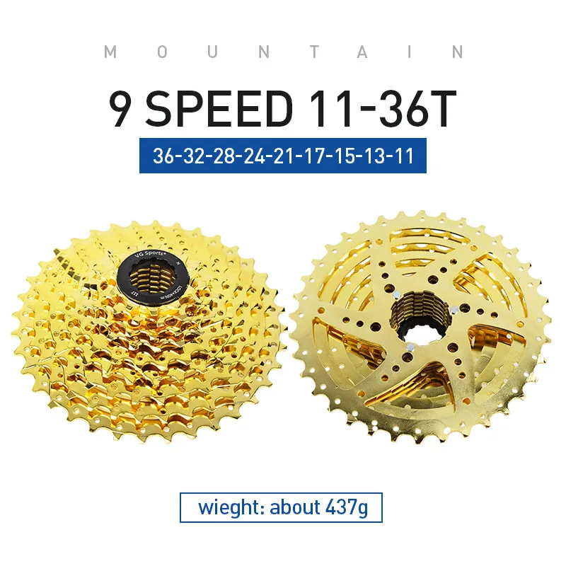 VG Sports Gold 8/9/10/11 Speed Steel Bicycle Cassette