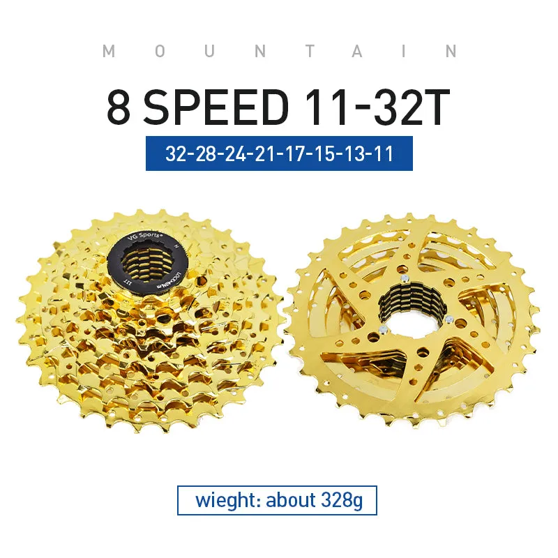 VG Sports Gold 8/9/10/11 Speed Steel Bicycle Cassette