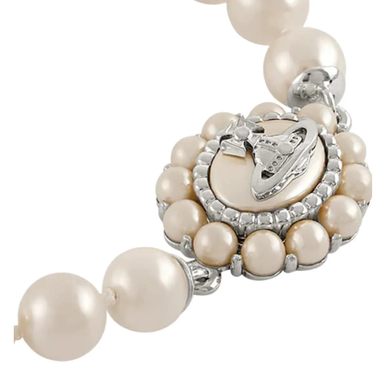 Vivienne Westwood Amaya Platinum/Creamrose Large Pearl Bracelets