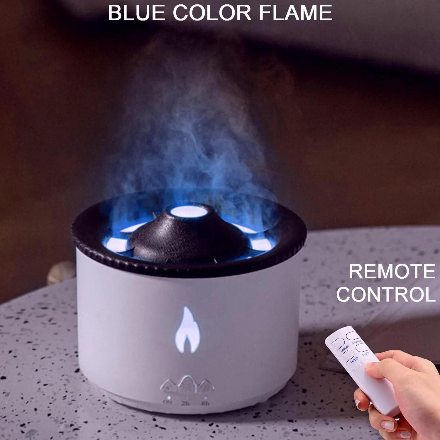 Volcano Diffuser for Essential Oils Aromatherapy Humidifier Auto Shut Off White